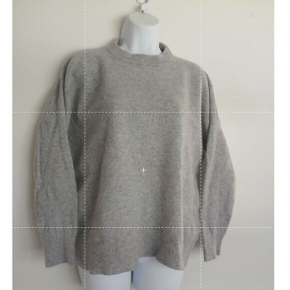 Zara 100% Wool Sweater Womens M-L Gray Minimalist Scandi Fall Winter - Picture 1 of 5